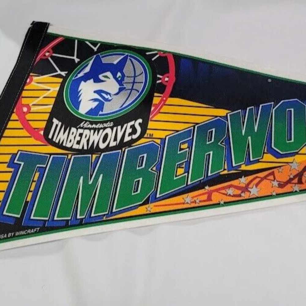 NBA Minnesota Timberwolves Vintage 1990's Slam Dunk Team Logo Pennant #4